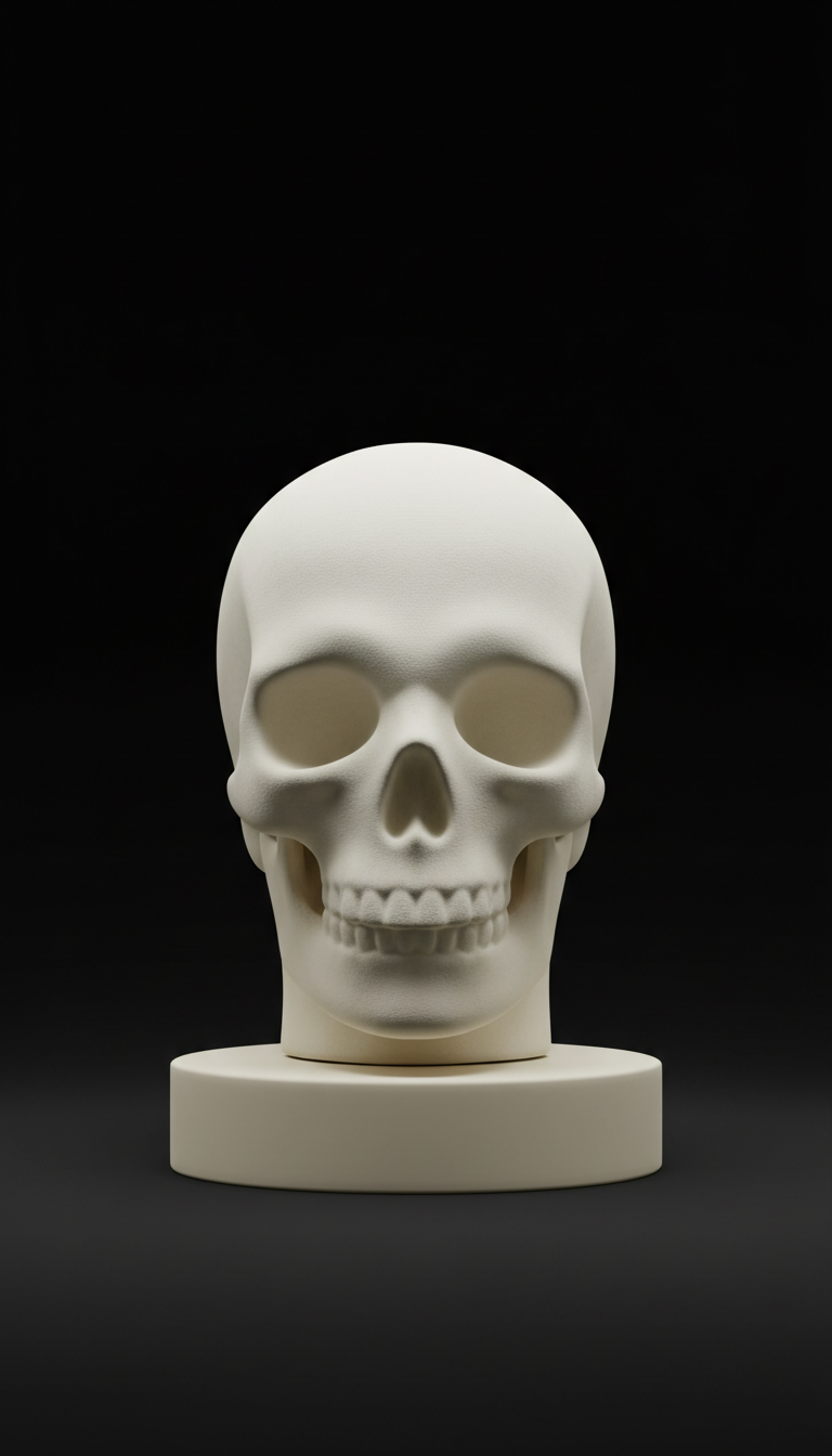 Bone White Minimalist Skull Cover